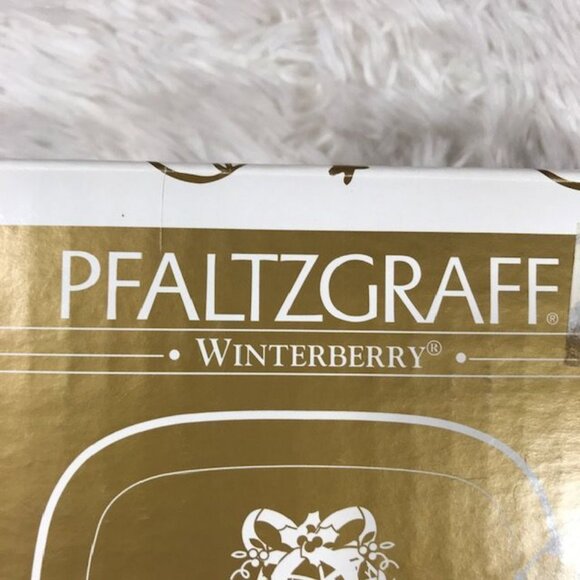 NWOT Vintage Pfaltzgraff Winterberry Christmas 2000 Hors d'oeuvre Tray with Fork - Picture 9 of 13
